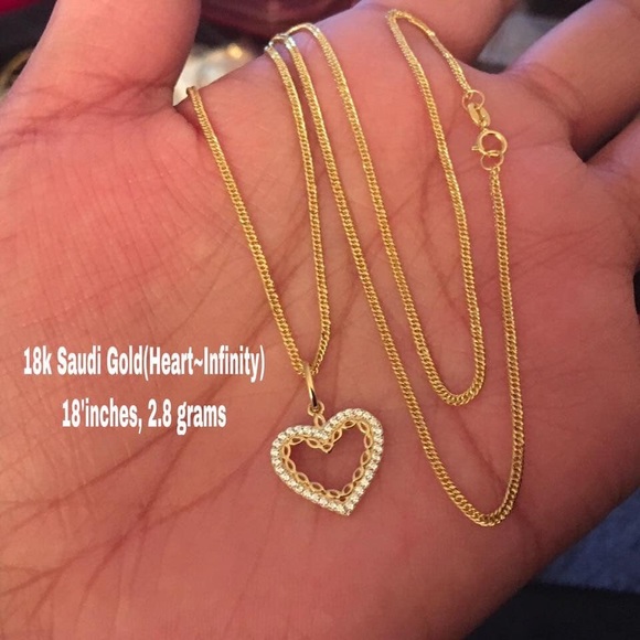 18k Real Gold Jewelry Necklace - heart&infinity